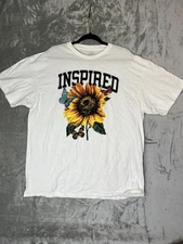Inspired Shirt Mens XL X-Large White Short Sleeve Crew Neck DOM Casual ODM