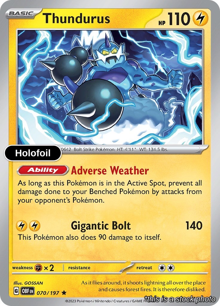 Thundurus Holofoil 070/197 OBF Pokemon NM