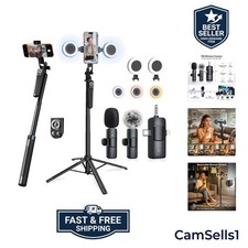 Content Creator Essentials Vlogging Kit for iPhone, Tripod Wireless Mic 7...