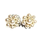 Vintage JAPAN Estate Jewelry Clip On Earrings White Faux Pearl Retro Costume