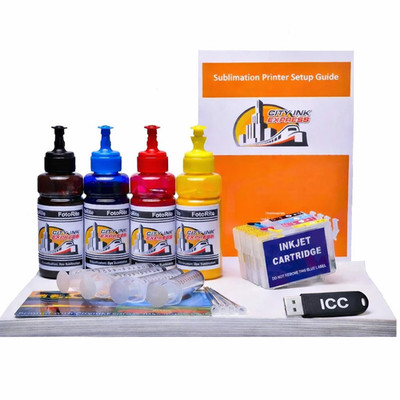 Sublimation Tintenpatrone passend für Epson WF-7310DTW Drucker Umrüstdrucker Kit