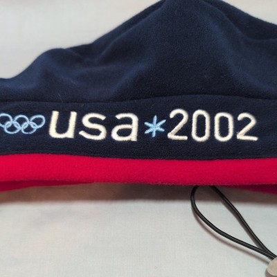 VINTAGE Olympic USA 2002 Navy & Red Fleece Beret Hat Collectable Memorabilia Y2K Vintage Roots HAT 2002 Olympics Team USA Beret Fleece Red  main image 3