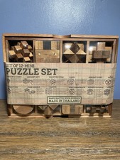 BRAND NEW set of 12-mini puzzle set Handcrafted In Thailand  