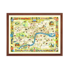 Old Map of London 1951 - Vintage England Art Wall Decor Prin