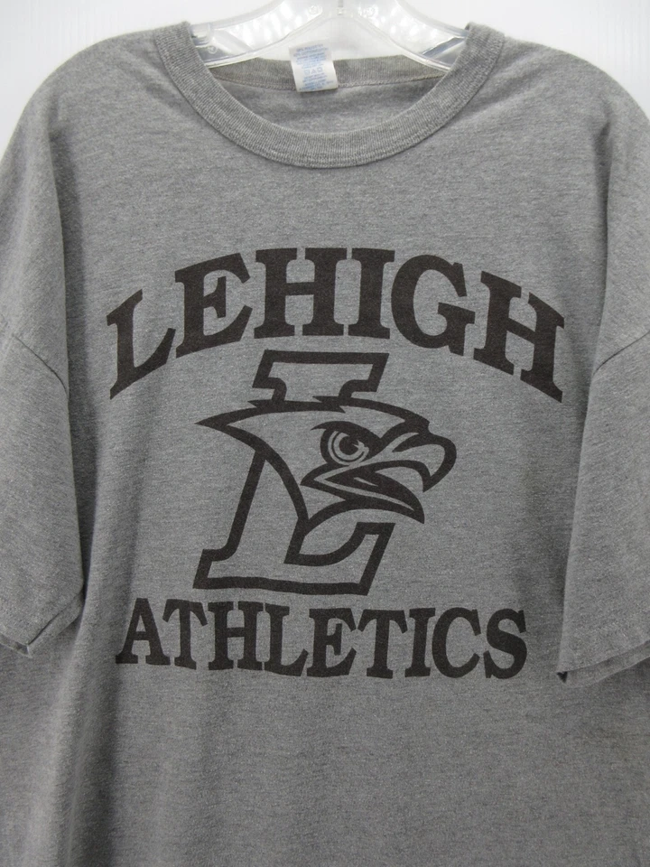 VINTAGE Lehigh Mountain Hawks Shirt Men XL Gray Russell Athletic University Y2K - Image 2 of 4