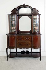 Edwardian Display Cabinet Maple and Co Mahogany Sideboard 1910