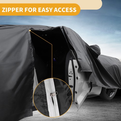 Car Cover Waterproof All Weather for Fiat 500 2007-2022 Black 210D-PU - Foto 6 di 8