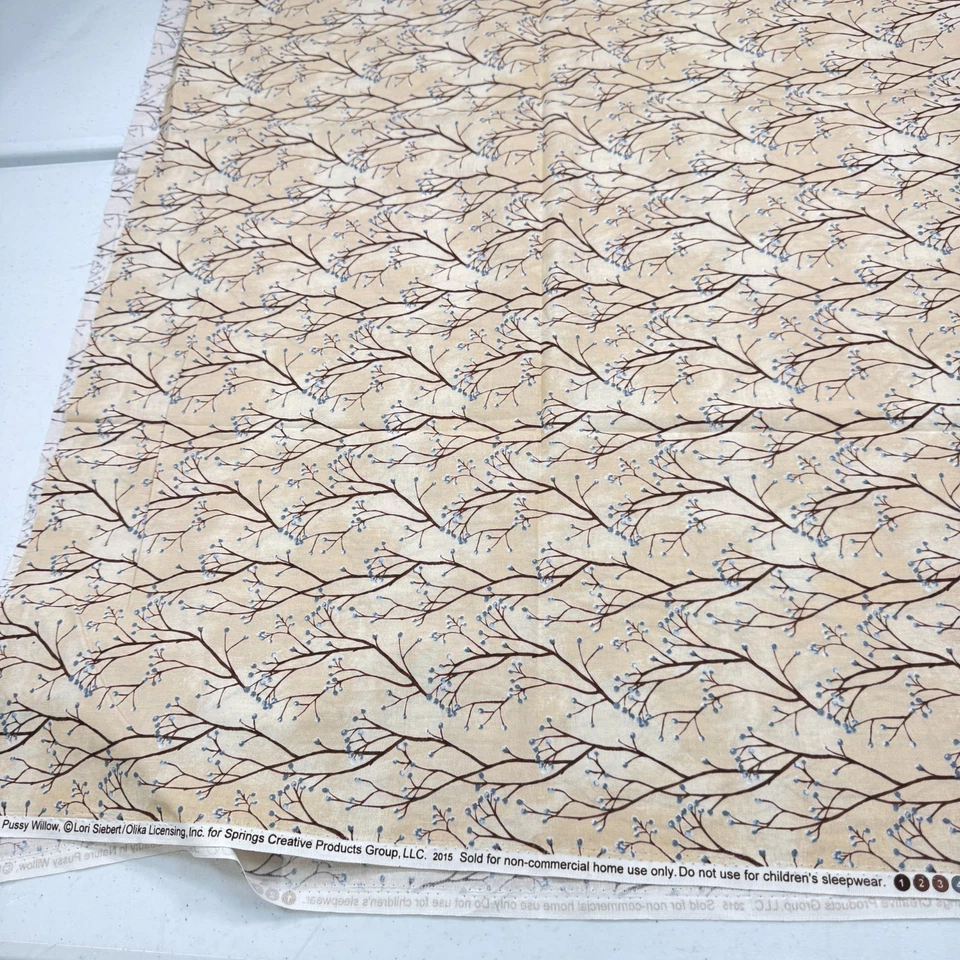 muelles tela beige acolchado coño sauce rama algodón 53x43 Foto 2 de 4