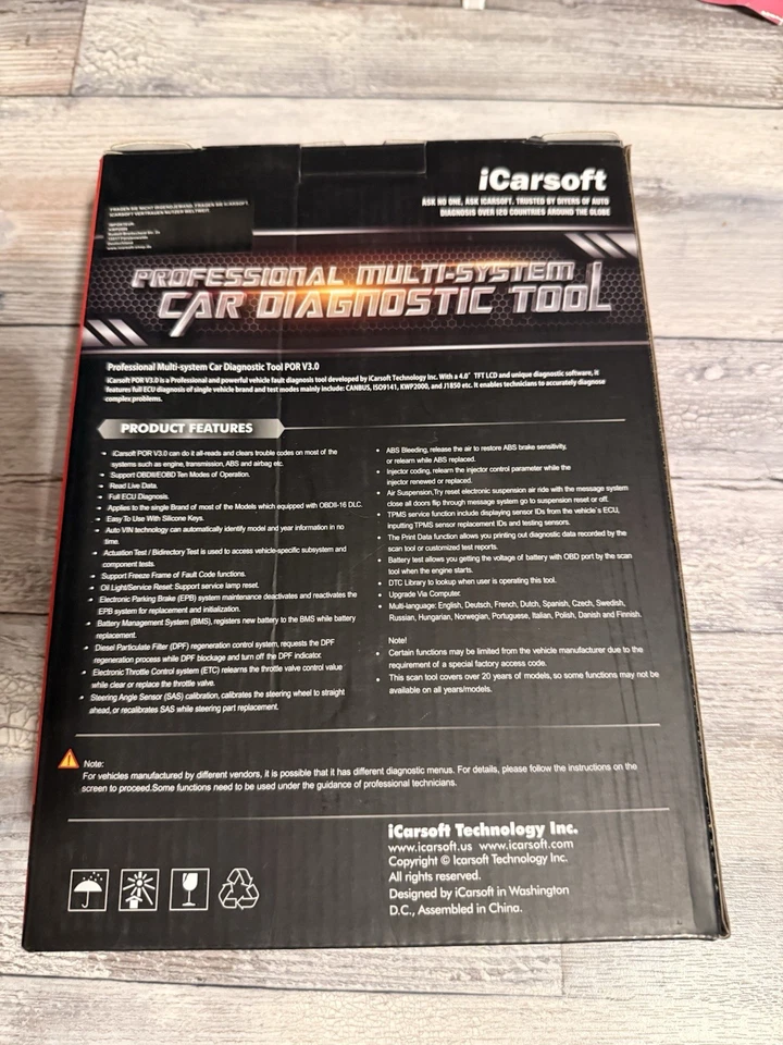 iCarsoft POR V3.0 für Porsche Diagnose Scanner OBD 2 Diagnosegerät Öl Service - Bild 3 von 4