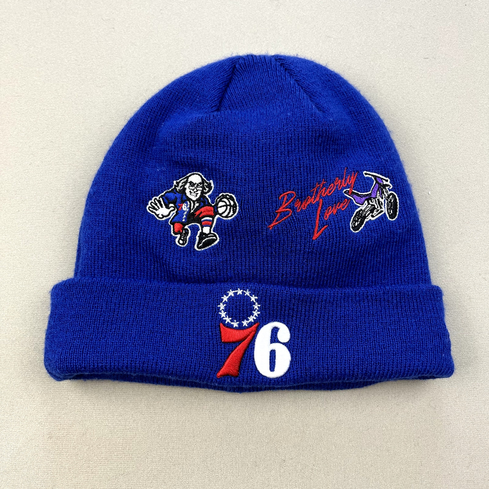 Philadelphia 76ers Beanie Hat Cap Blue Knit New Era Cuffed City Transit Logo NBA