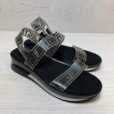 Juicy Couture Imany Style Platform Sandals Women Size 7.5 Clear Straps with Logo