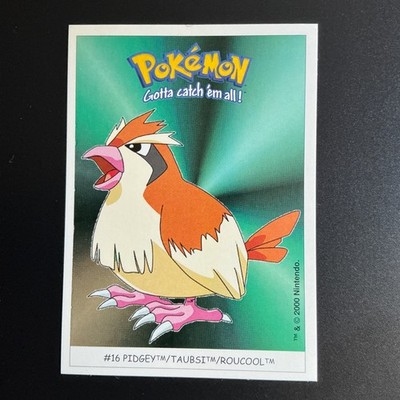 #16 Taubsi 16 Dunkin Boomer Sticker Pokemon Karte Jahr 2000  Vintage