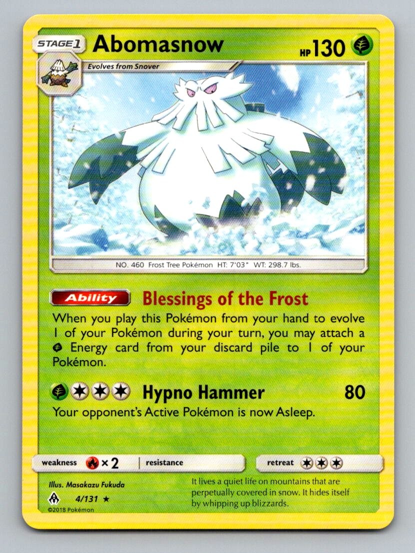 Abomasnow 4/131 Rare Forbidden Light Pokemon Lightly Played