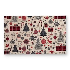 Begin Home Decor CODM2134GXDHV0 21 x 34 in. Christmas Gift Pattern Red Indoor...