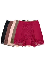 Rhonda Shear Women's 5pck Pin-Up Panty with Lace Detail Espresso/Berry