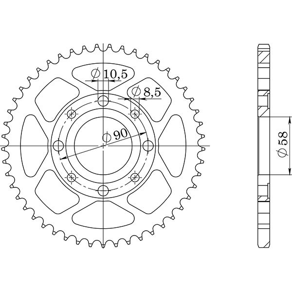Zahnrad Stahl P428 - Z39 (DIS.10201) Honda 125 CB T 78/86-image