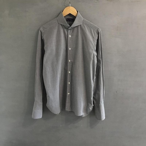 Men Ralph Lauren Shirt Grey Cotton 40 /L / 48