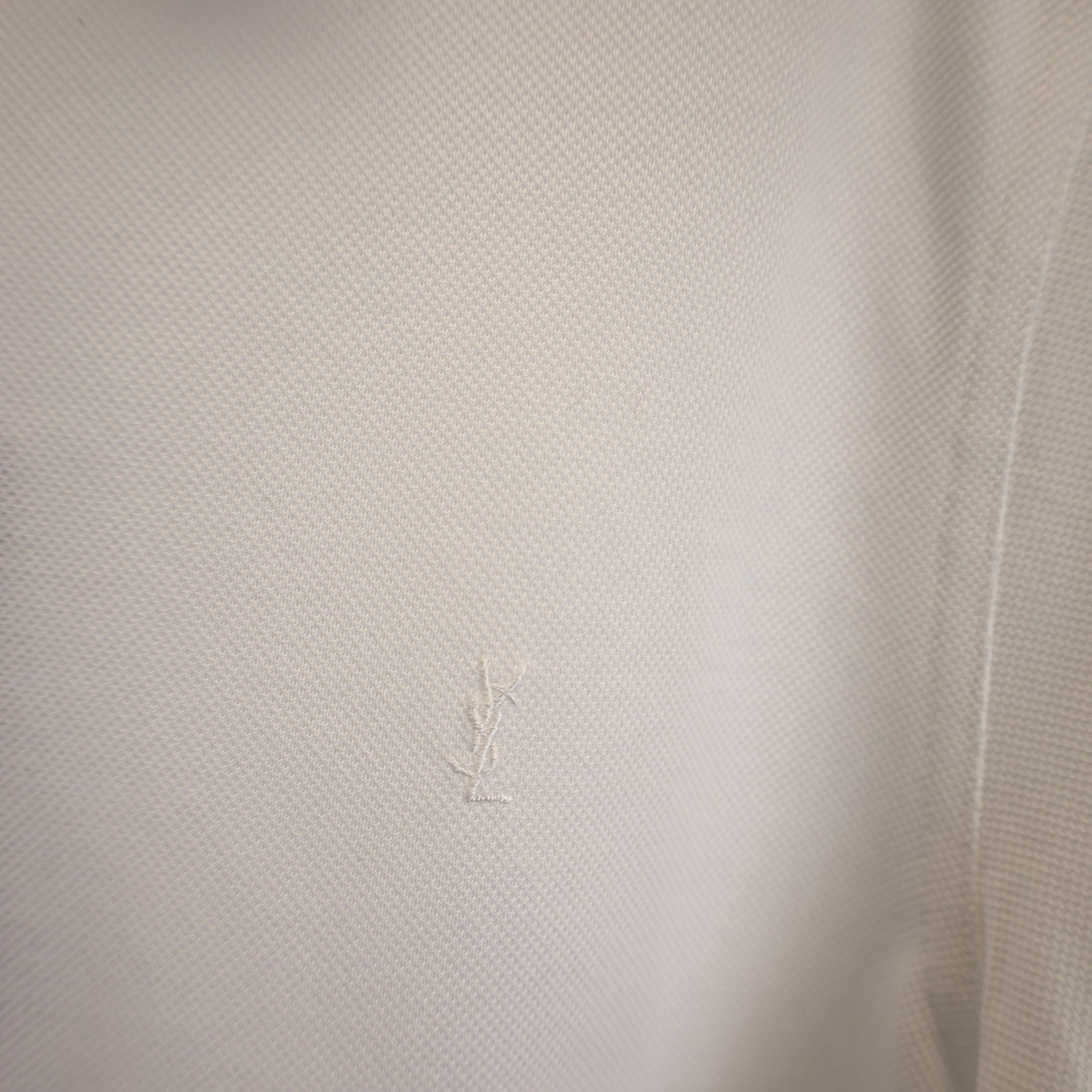 Polo Saint Laurent Paris Cassandre in cotone uomo bianca S