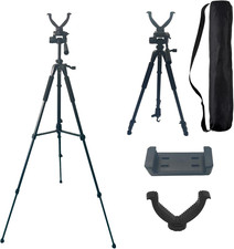 Rifle Shooting Tripod with 360 Swivel V-Bracket and Camera Tripod Mount Adapter