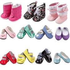 6 Pairs of Doll Shoes Include Boots Leather Fits 18 Inch 18-inch, Pink