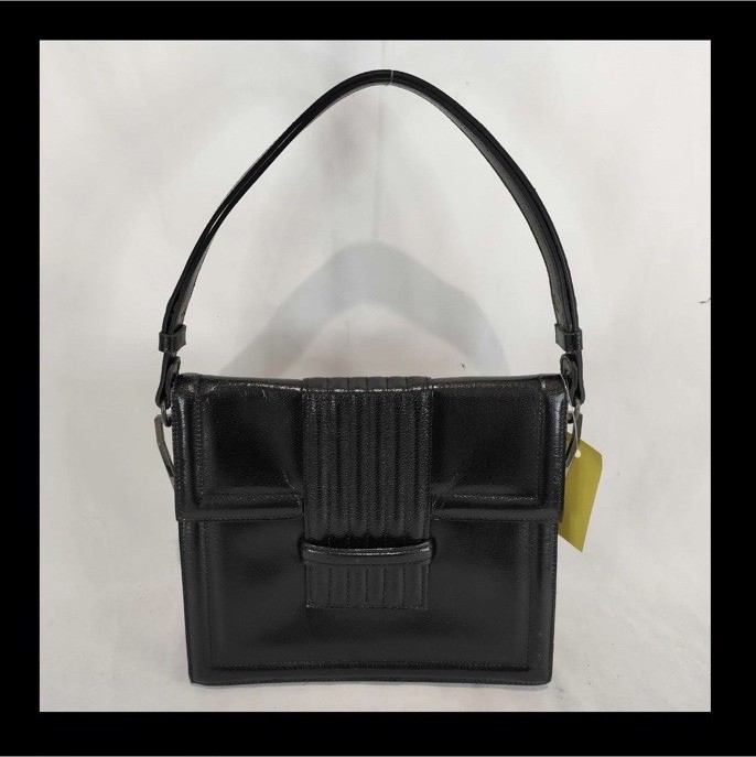 Yves Saint Laurent Black Patent Quilted Flap Vintage Shoulder Bag,