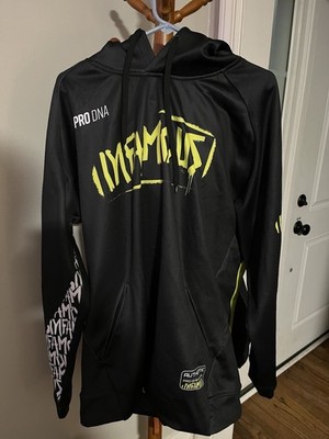 Infamous Paintball Pro DNA Hoodie 2XL Black Neon Yellow Pullover Team Hoodie
