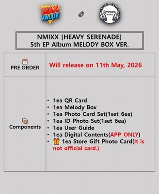 NMIXX HEAVY SERENADE 5th EP Album MELODY BOX Ver/QR+6 Photo+6 Card