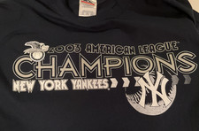 Vintage 2003 New York Yankees AL Champions World Series Roster T Shirt XXL