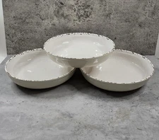 Tommy Bahama Melamine Pasta Bowls Rustic Crackle Island Cream Set of 3