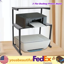 3 Tier Iron Printer Stand Desk Shelf Storage Home/Office/Computer Organizer US