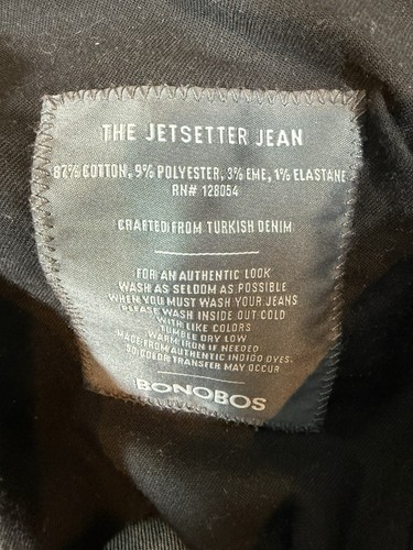 Bonobos The Jetsetter Jeans 35x36 Men’s Slim Fit Dark Blue Denim Stretch Casual - Picture 3 of 4