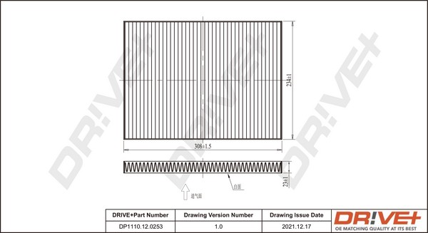 Dr!Ve+ DP1110.12.0253 Filter, Innenraumluft FüR Chrysler,Dodge-image