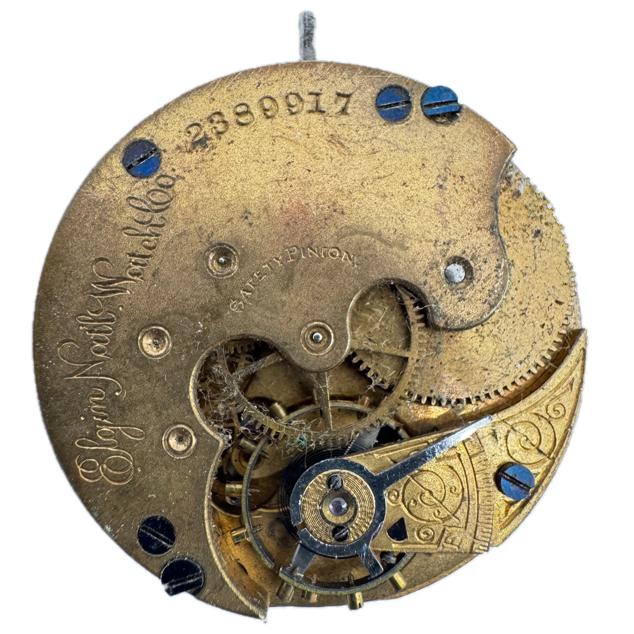 Antique 1887 Elgin 7 Jewel Hunter Pocket Watch Movement 6s 95 USA