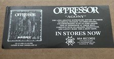 Raro OPPRESSOR Agony Promo Flyer 1996 MIA Records Chicago Technical Death SOIL