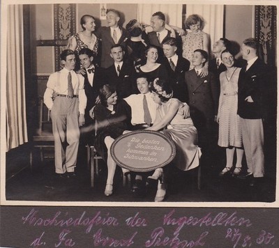 Photo ''Farewell Party d. Employee shoe factory Ernst Pretzsch'', Weißfels 1930