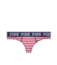 Victoria's Secret PINK Logo Thong Panty Red White Blue