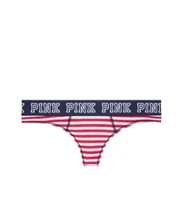 Victoria's Secret PINK Logo Thong Panty Red White Blue