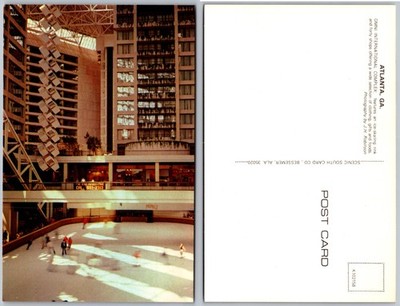 Omni International Hotel Atrium Ice Rink Atlanta GA Postcard