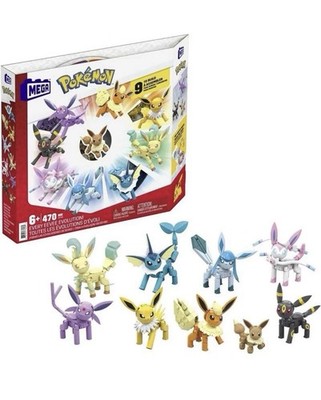 Mega Construx Pokemon Every Eevee Evolution Set - 9 To Build 470 Pcs *BOX DAMAGE