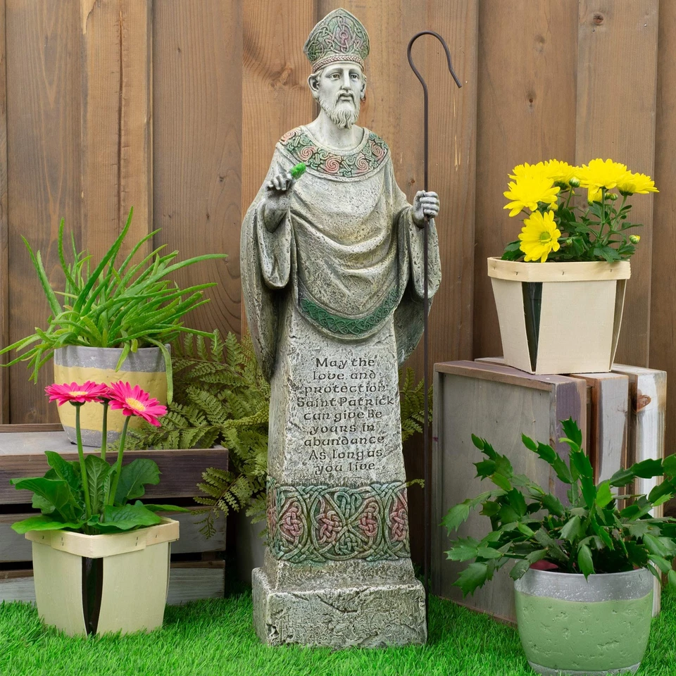 by Roman, 26.5" H St. Patrick Garde Statue, Patron Saint, Outdoor Décor - Image 2 of 4
