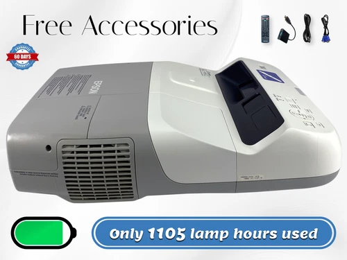 Epson BrightLink 455wi 3LCD Projector Ultra Short Throw - 1105 Lamp Hours Used