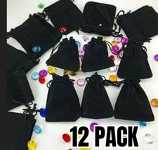 3" 4" Black Velvet Cloth Jewelry Pouches/Drawstring Bags 12