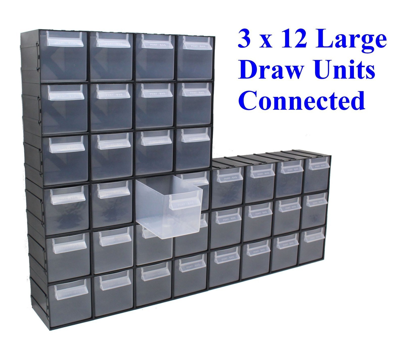 Connectable Part NEW Connectable Parts Storage Units With Visible Plastic Drawer Boxes ...