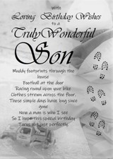 NEW 'Happy Birthday To A Wonderful Son' -  A5 Card for Him Birthday Love