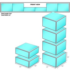 2 ProX DJ Stage Platform 24" x 24" x 8" High Sections 4 16" High Sectio...