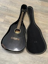 Vintage Aria Acoustic Aw-75 Bsb Guitar Black With Case