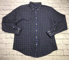 Croft  Barrow Mens Size Large Multicolor Plaid Long Sleeve Collared Shirt