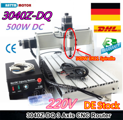 3 Axis 3040Z-DQ CNC LPT Desktop 500W Mach3 Engraver Milling Cutting Machine 220V