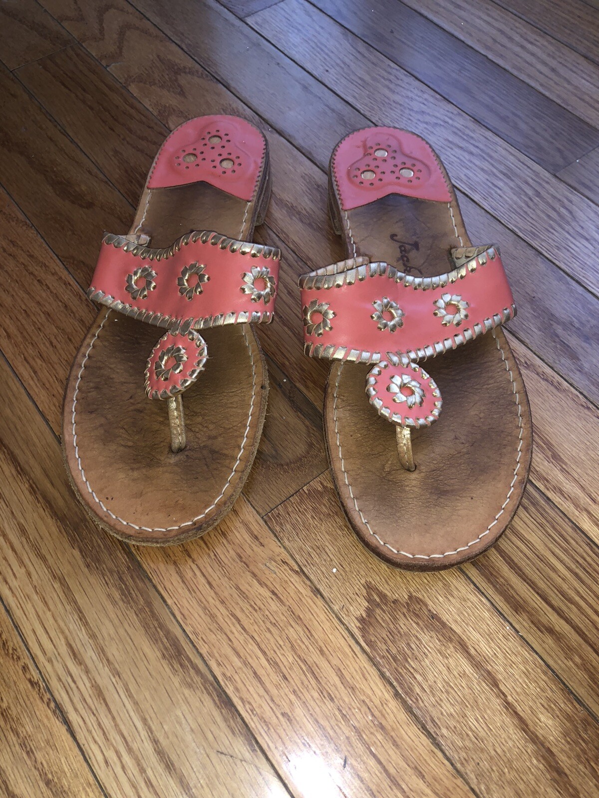 Used Jack Rogers 1960 sandals Size 11 Peach/ Gold | eBay