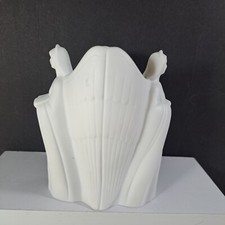 Vintage Avon Double Angel Candle Holder or Planter, White Bisque Porcelain 5" 